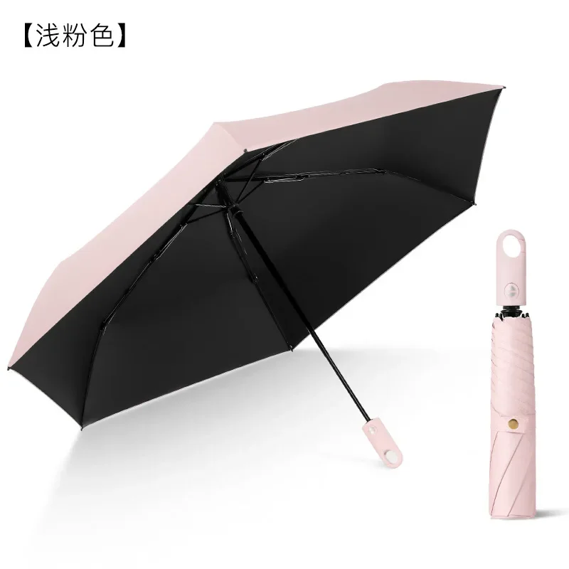 

Креативный мини-портативный зонт, 3-складной карманный зонт от солнца, женский полностью автоматический ультралегкий уличный женский солнцезащитный крем, инструменты