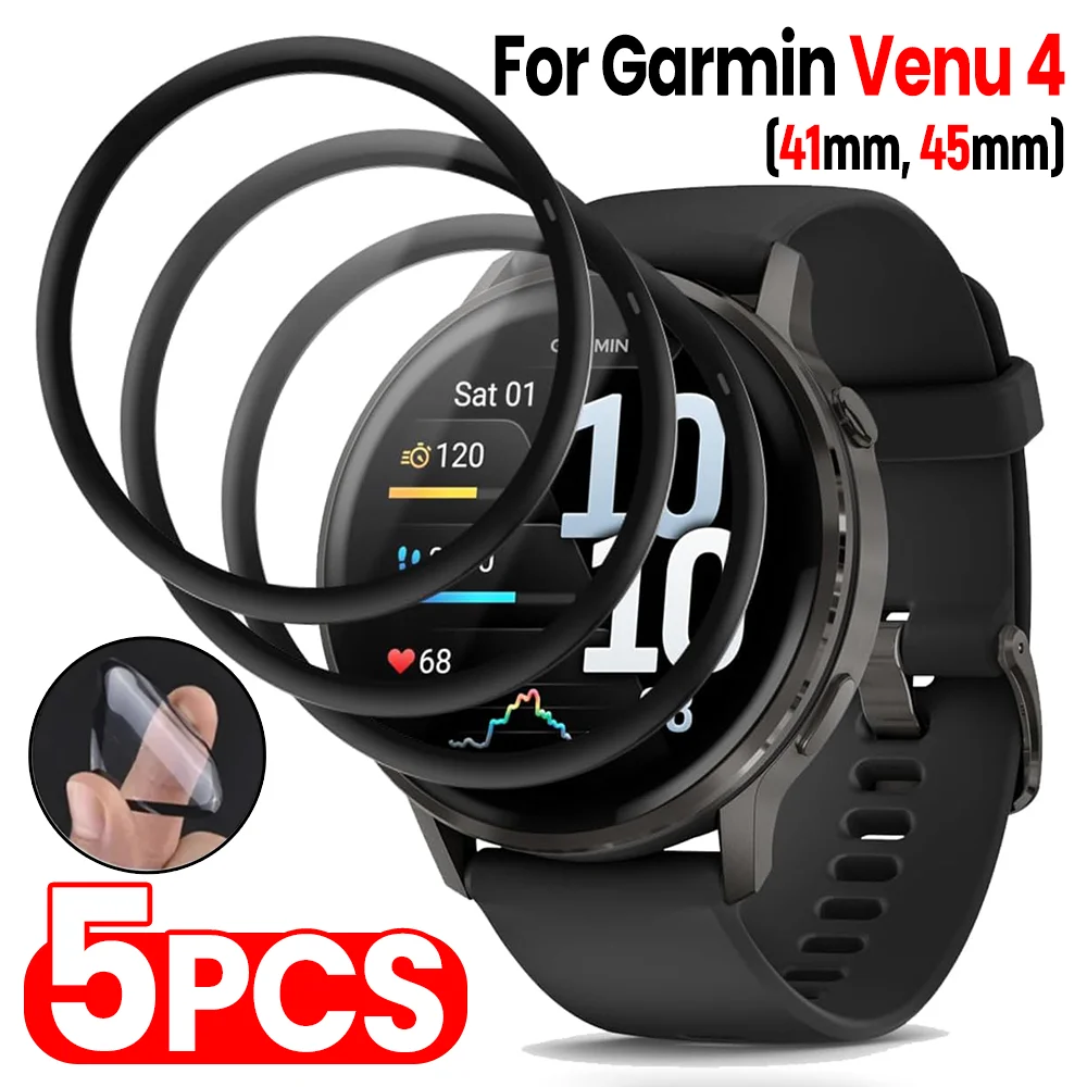 5-1pcs Composite Film for Garmin Venu 4 41/45mm Screen Protectors Anti-scratch Film Waterproof Soft Protective Cover Not Glass
