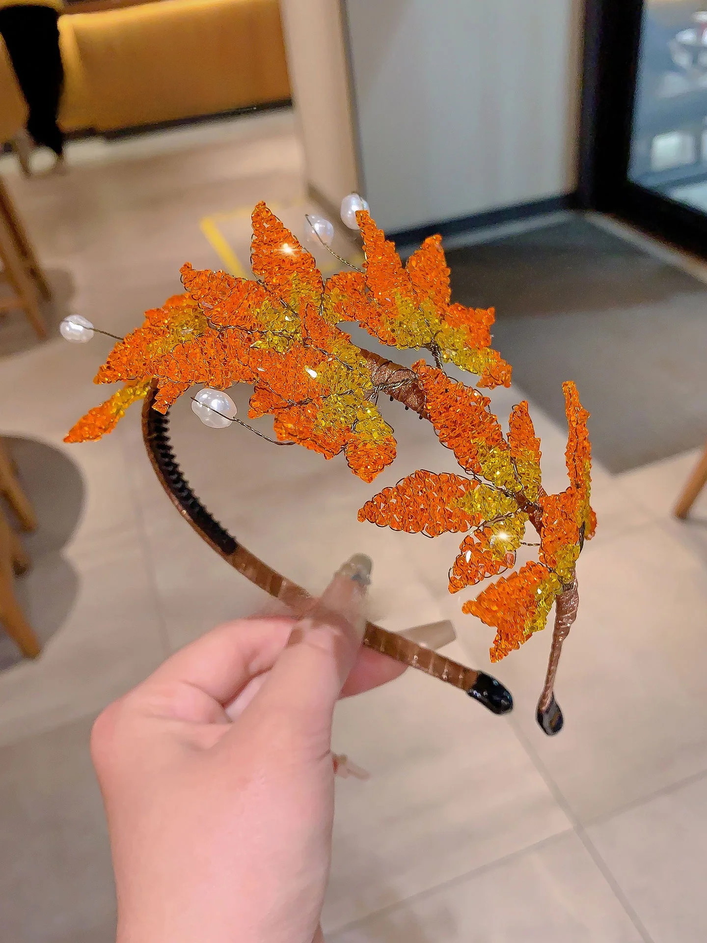 ele-vintage-red-maple-le-crystal-hairband-women's-faion-accory-high-top-knot-retro-hair-jewelry-hairband