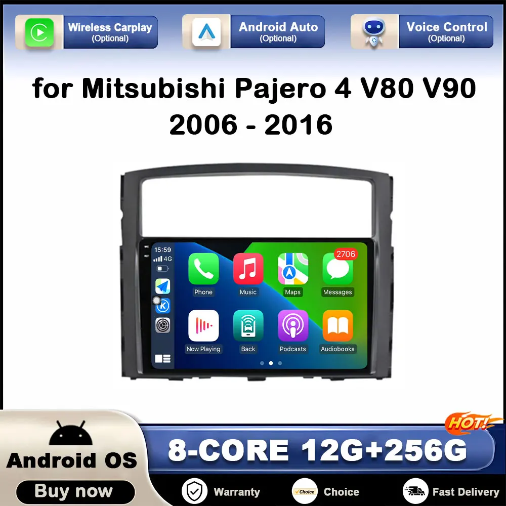 

Android OS GPS Navi Car Video Multimedia Player for Mitsubishi Pajero 4 V80 V90 2006 - 2016 Touch Screen DSP Stereo Carplay BT