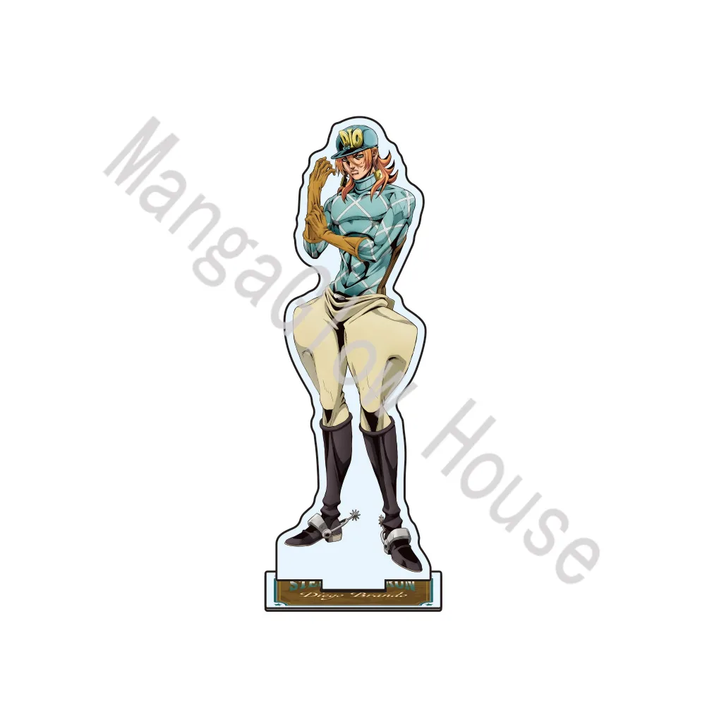 New Anime JoJo's Bizarre Adventure Acrylic Stand Gyro Zeppeli Figure Desktop Decoration Collectible Character Gift Keychain