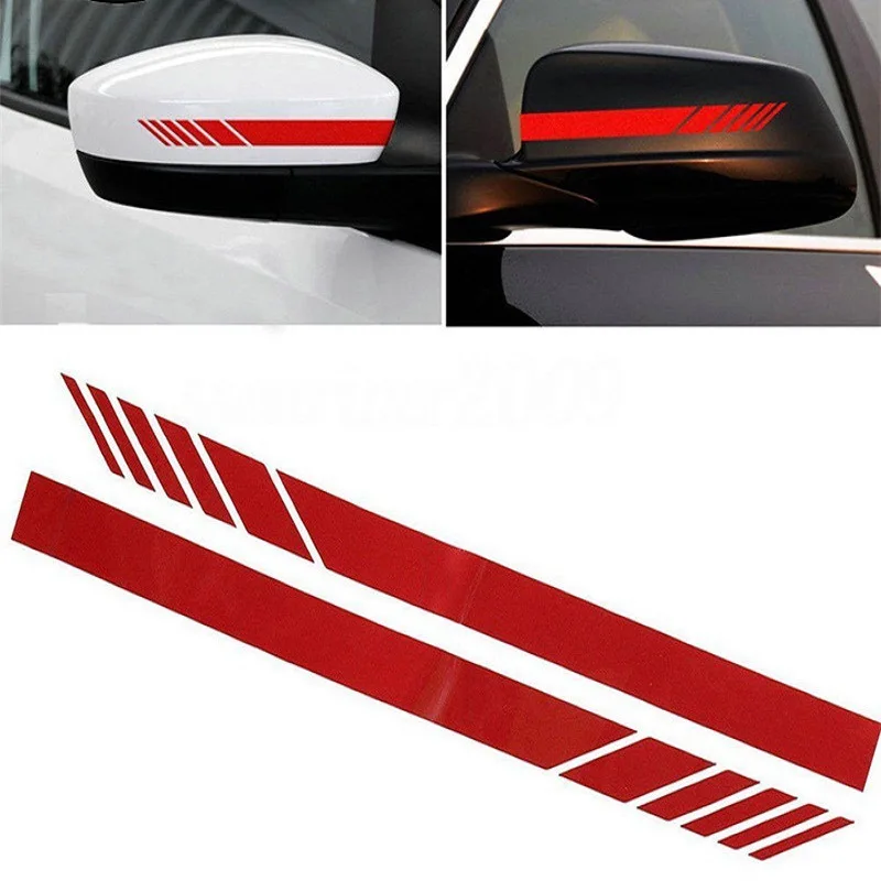 

2pcs/set Car Sticker Non Fading Fashion Color Stripe Car Sticker Racing Strips Side Rear View Mirror Decor Decal Car Universal