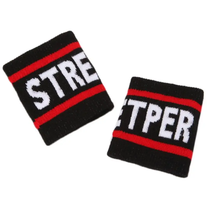 Y166 2 unidades/par adulto crianças correndo esportes pulseira sweatband hip-hop letras coloridas