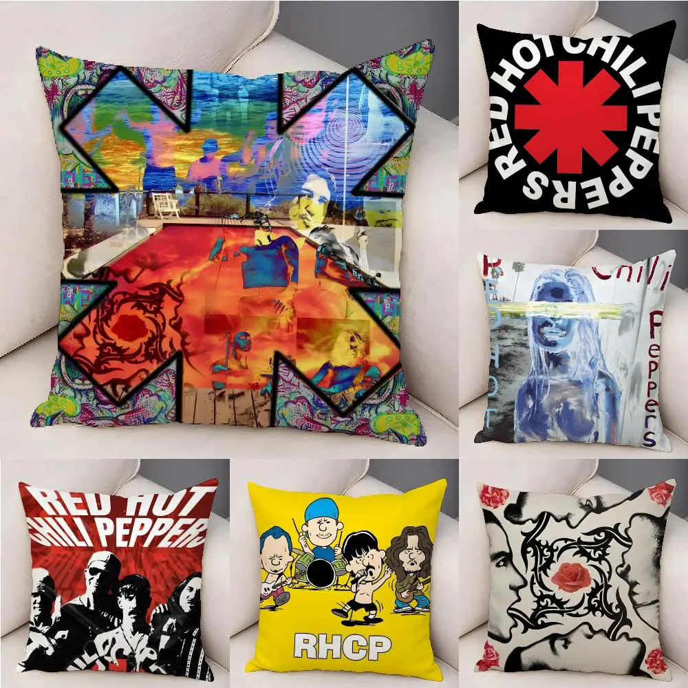Hot R-Red Hot C-Chili Peppers Cushion Cover Plush Decorative Pillow Case With Hidden Zipper Fashion Room Decor For Home