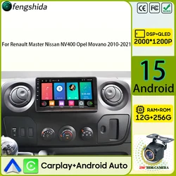 Car Radio Carplay For Renault Master Nissan NV400 Opel Movano 2010-2021 Navigation GPS Android Auto Stereo Screen No 2din 4G Cam