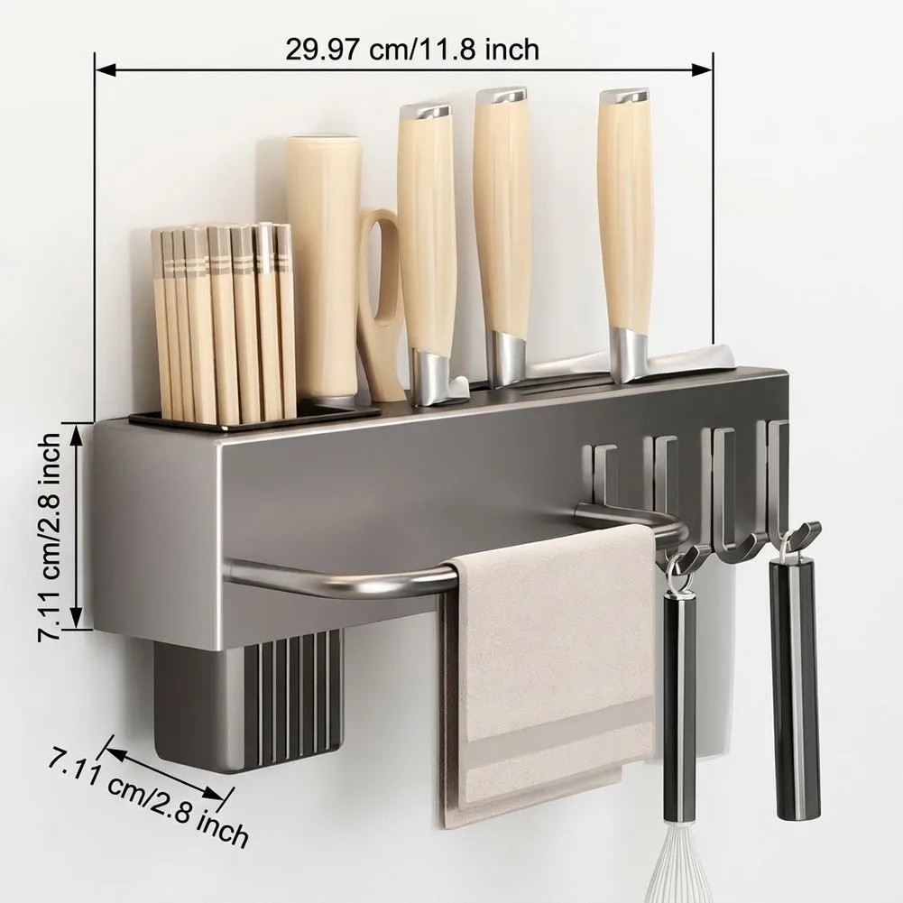Efficient Organization For Kitchen Carbon Steel Utensil Rack Utensil Rack Space Saving Design Robust Construction