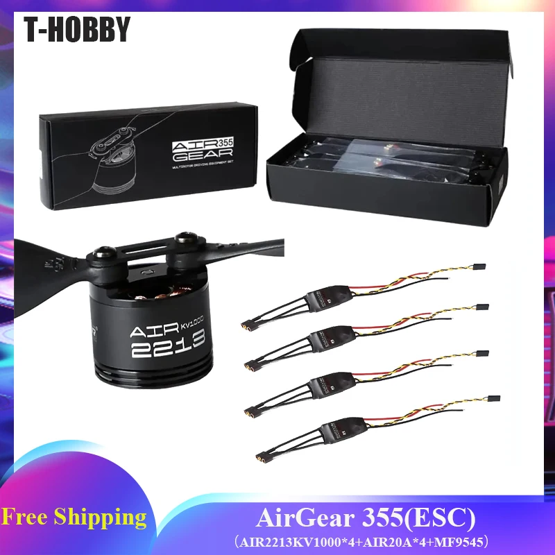 

Комплект для мультикоптера T-HOBBYT-MOTOR T-HOBBY AIR GEAR 355 с двигателем AIR 2213 1000KV, складным пропеллером 9545 и регулятором скорости 20A ESC