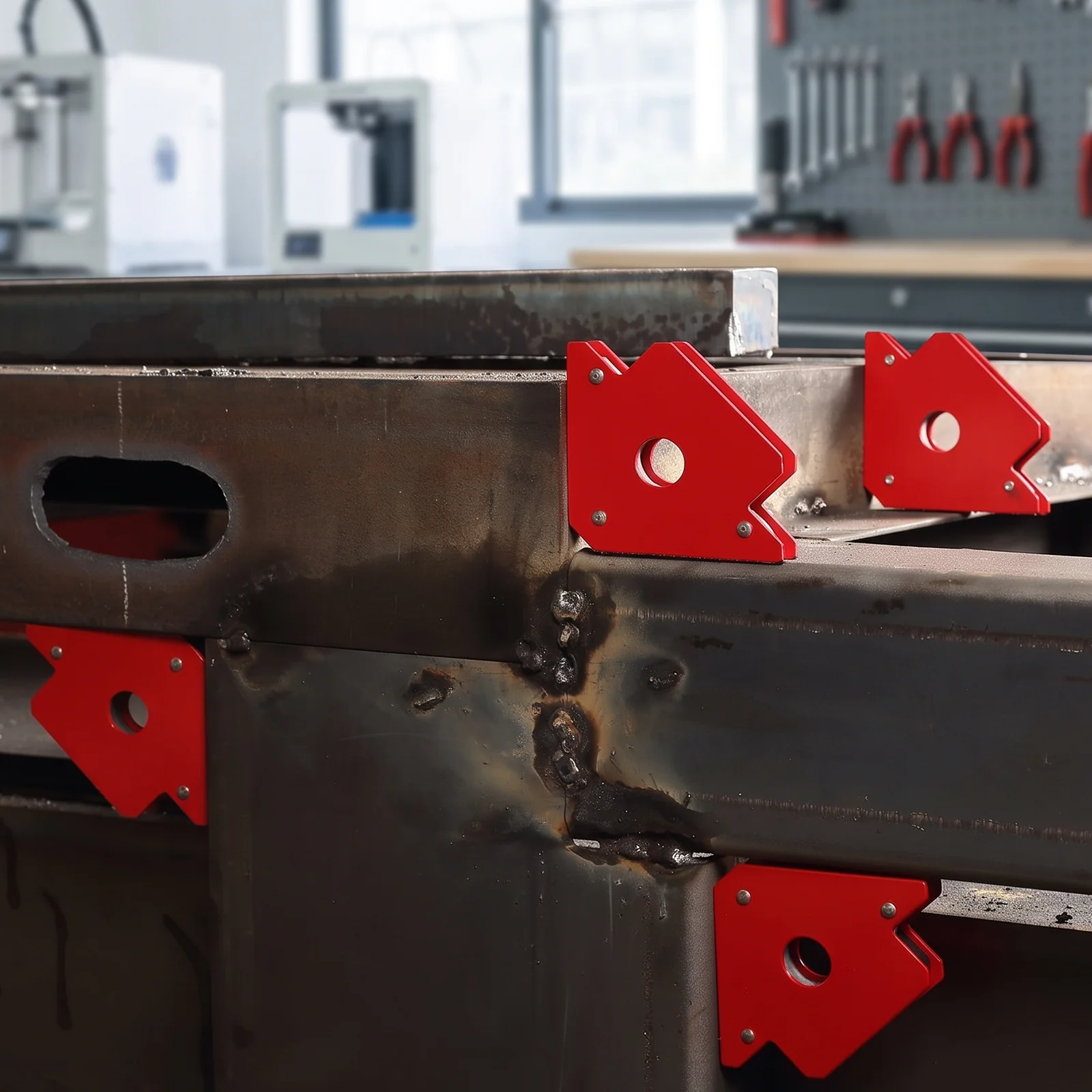 3 Inch Welding Magnet, Metal Magnetic Angle Holder for 45°, 90° and 135° Positioning, Strong Welding Clamp for Fabrication