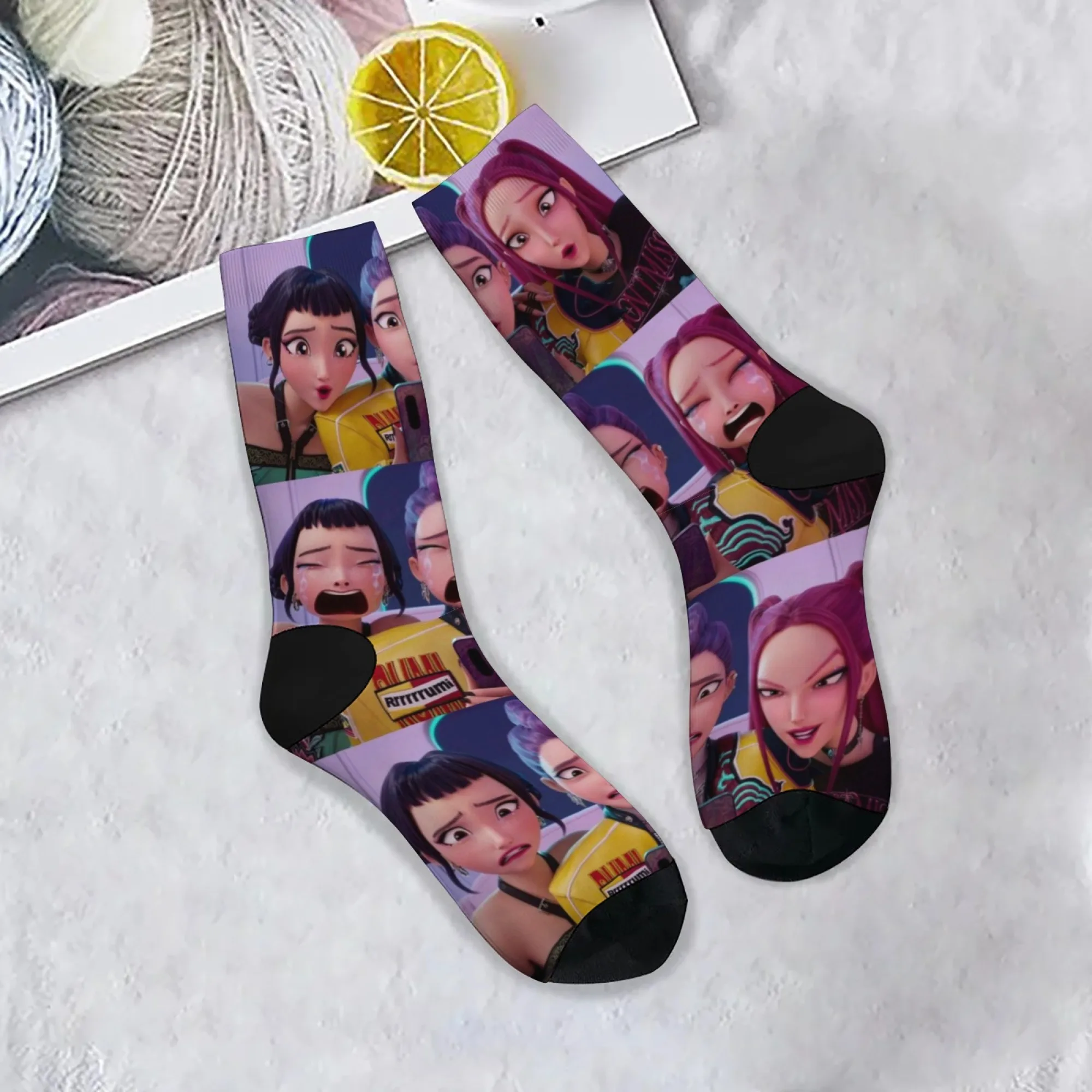 

Happy Huntrix Girlgroup забавные носки K-POP Demon Hunter, новинка, мужские носки, удобные теплые повседневные модные носки, подарок унисекс