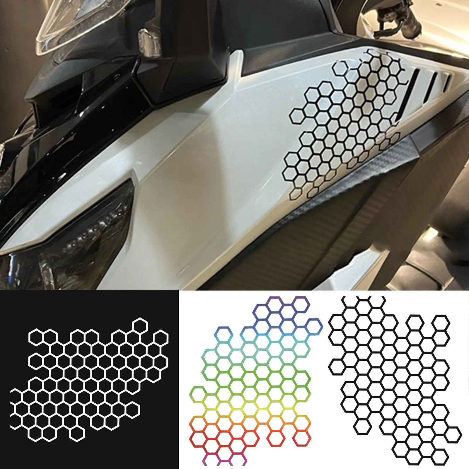 

Motorcycle Sticker 15x12cm Honeycomb Helmet Decals Stickers Helmet Decal Waterproof Stickers Motorcycle Decals Bumper Sticker