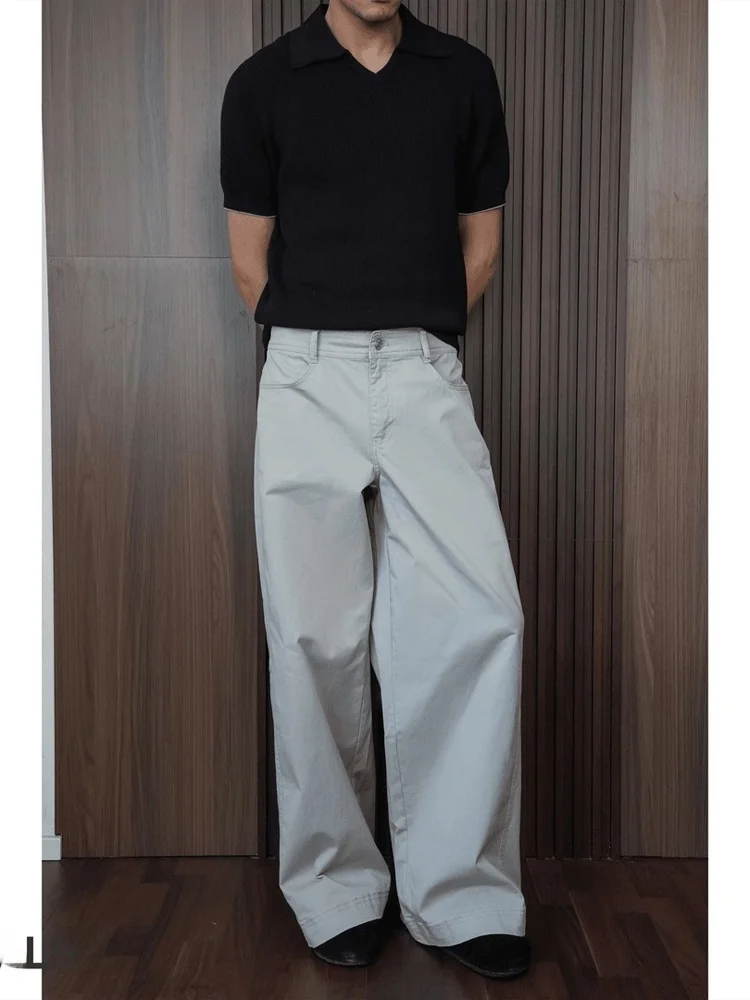 

OLO A-Line Wide Leg Pants Men's Summer Thin Spor Casual Versatile Workwear Pants Faionable Knife Loose Fit Straight Leg