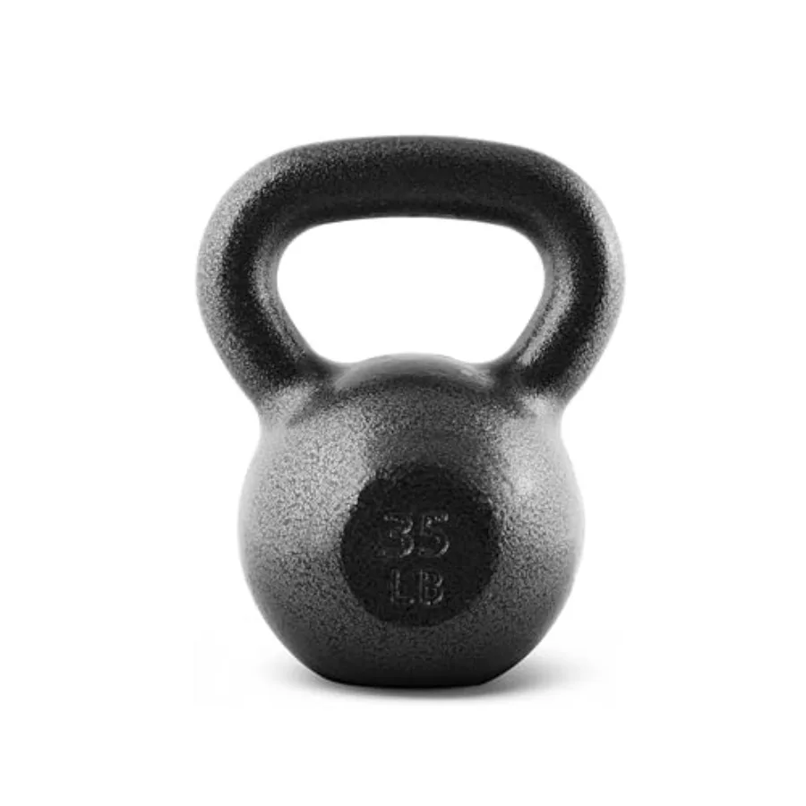 Kettlebell de Ferro Fundido - Opções Revestidas, Individuais e Conjuntos, Múltiplas Opções de Peso, Treinamento de Fitness, Acabamento Preto, Revestimento Durável