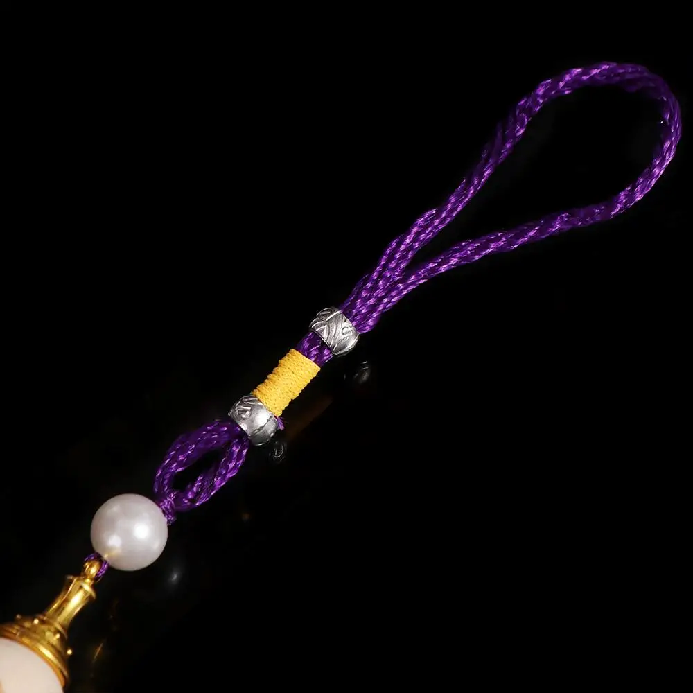 Chinese Style Glass Bottle Gourd Pendant Gold Foil Bottom Gourd Shaped Mini Gourd Bottle Cartoon Double Spike Gourd Pendant