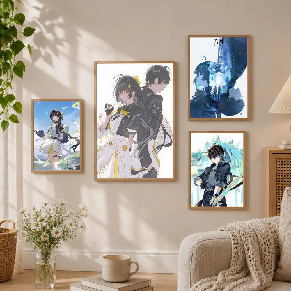 Wuthering Waves Rover Poster Stickers HD Painting Self-Adhesive Art for Bedroom Living Room Home Decor Wall Decals Gift