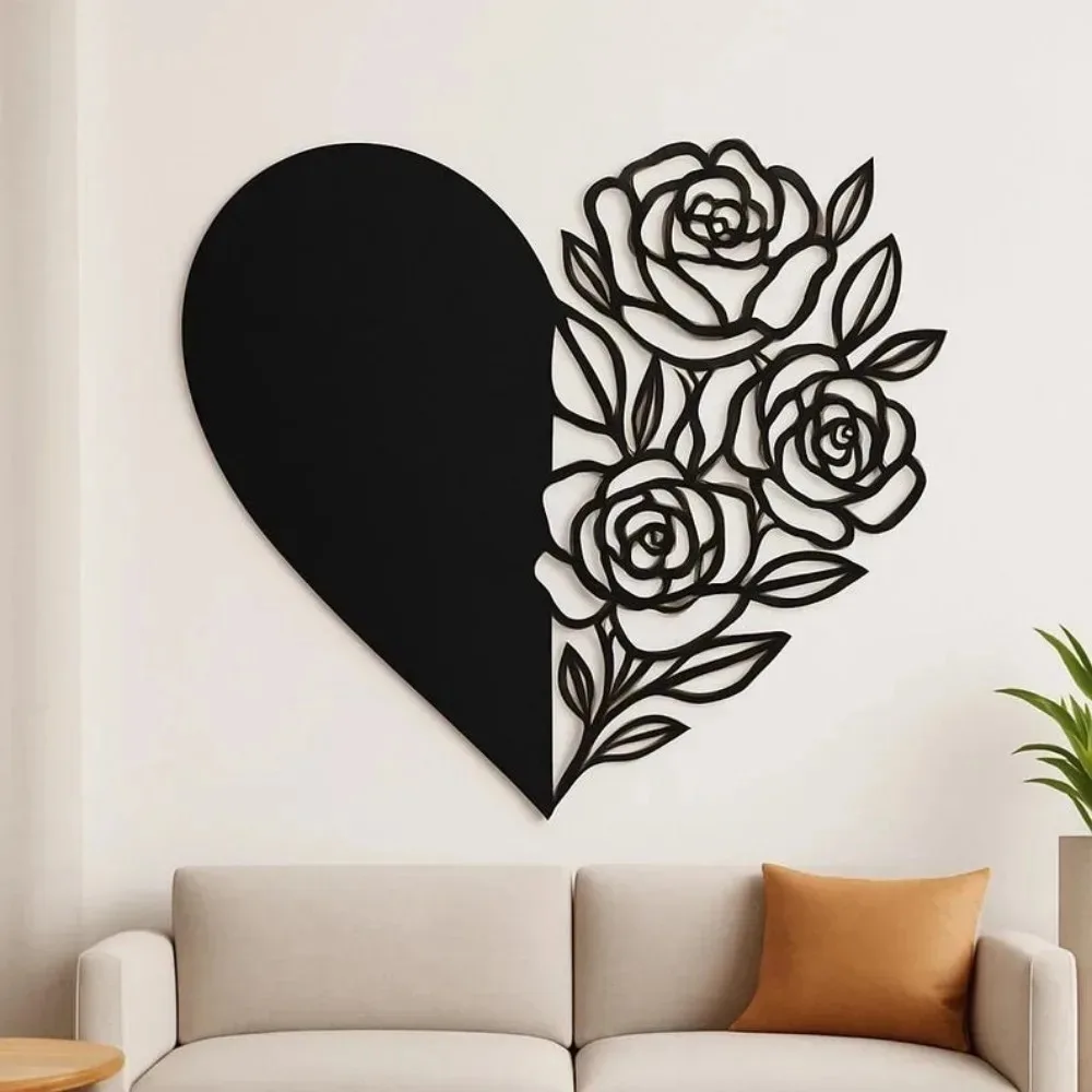 Décoration murale en métal aluminium et fer, en forme de cœur, signe d'amour, cadeau romantique pour la maison, cadeau de la Saint-Valentin