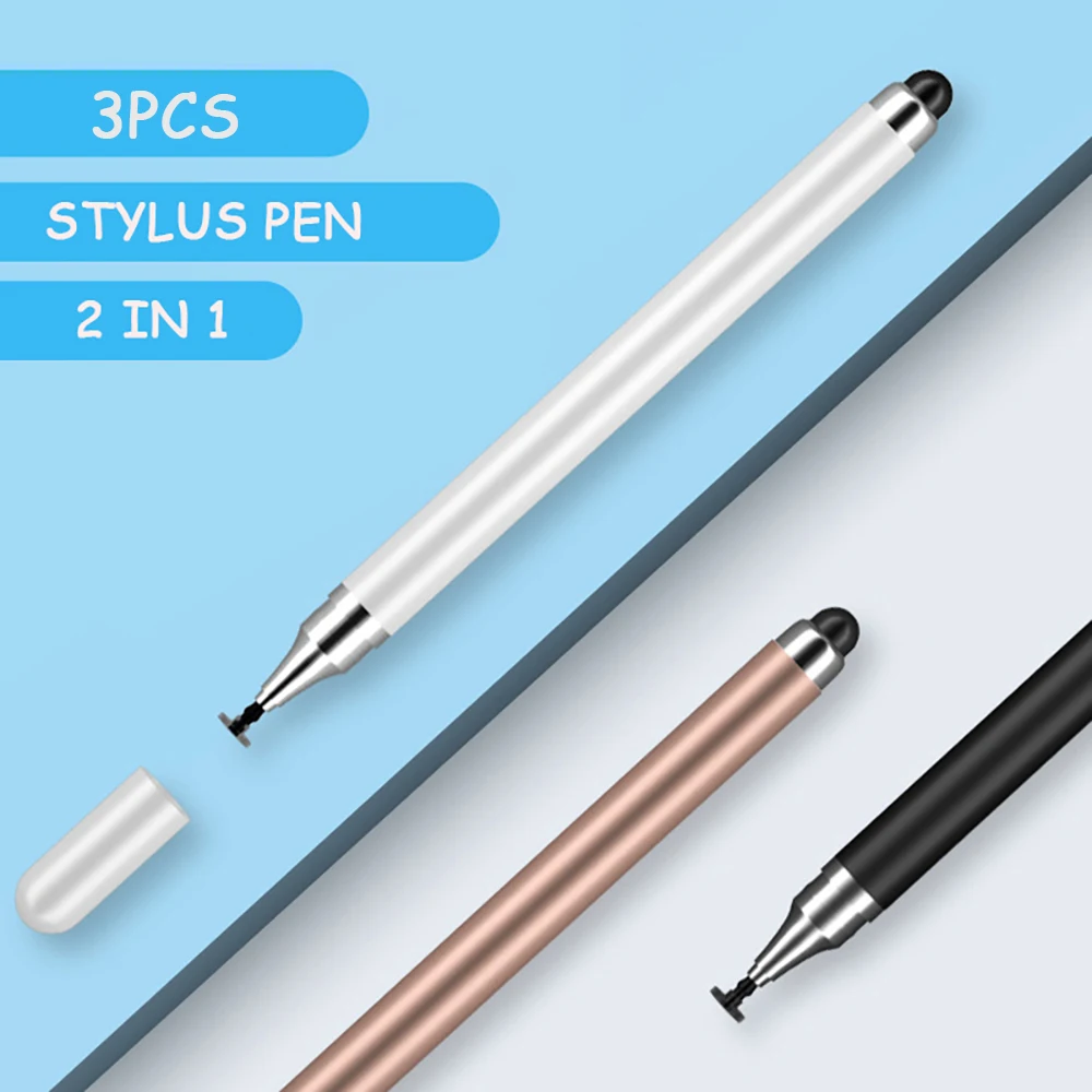 1/3pcs Universal 2 in 1 Stylus Pen Tablet Phone Drawing Pens for iPhone/Android Capacitive Touch Screens Pencil
