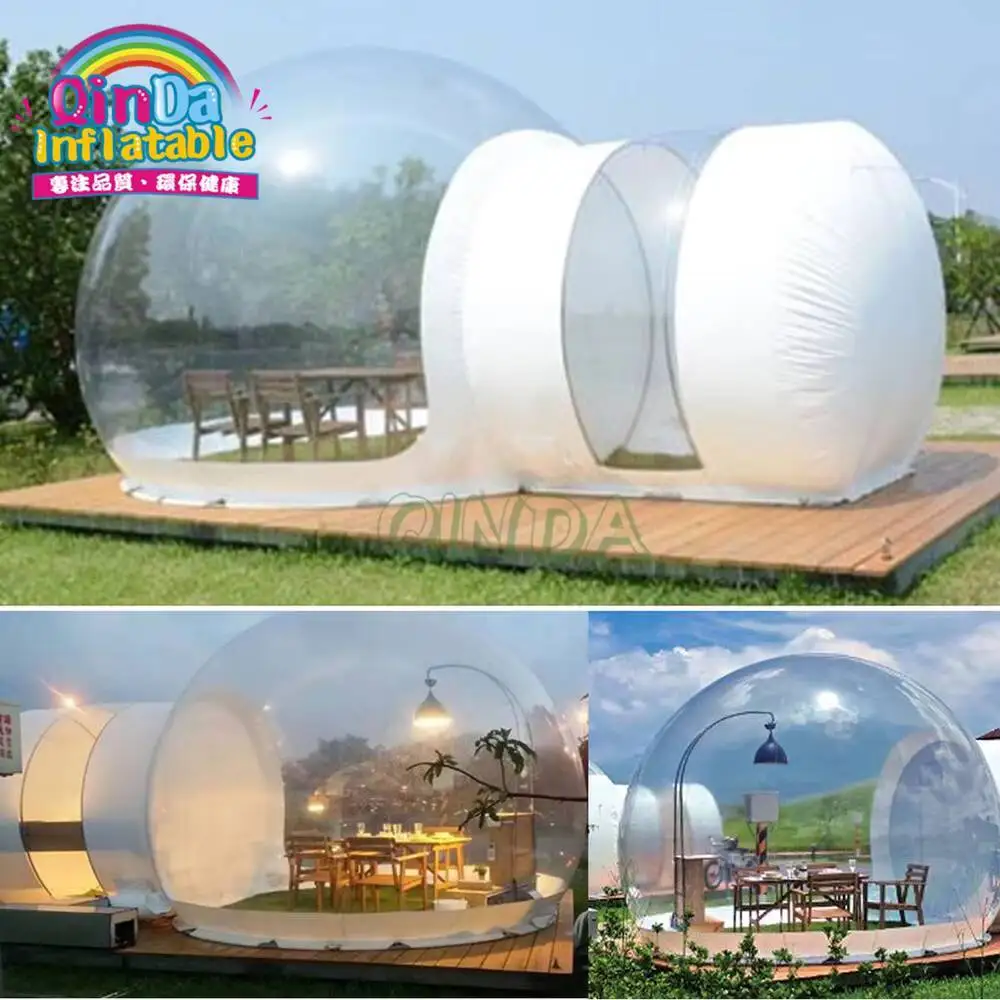 Outdoor Clear Hotel Gebruik Opblaasbare Iglo Bubble Tent, Koepeltent voor kamperen