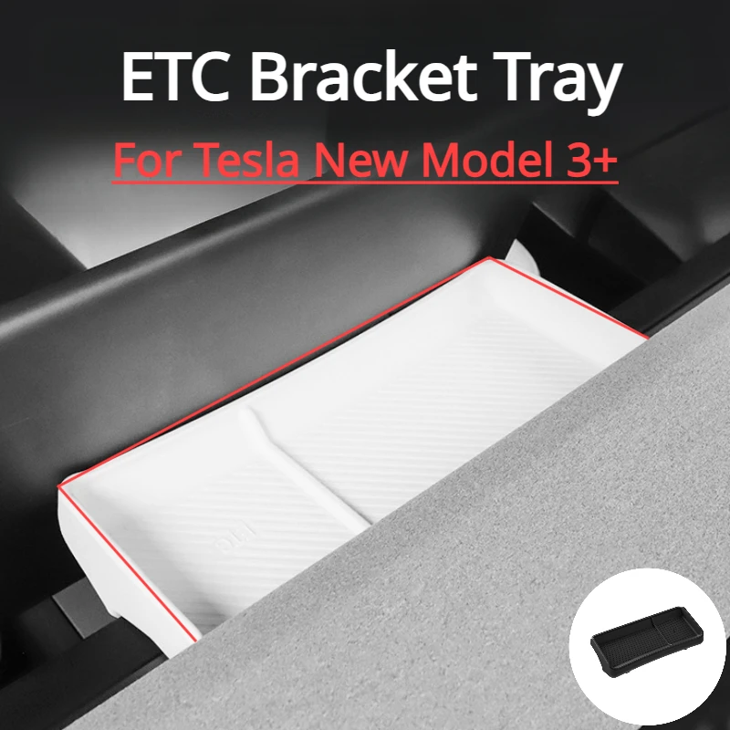 

ETC Bracket Tray for Tesla Model 3+ Dashboard Central Control Screen Rear Silicone Pad Storage Box for New Model3 Highland 2024