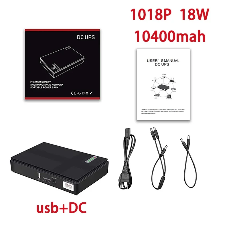 Imagem -06 - Fonte de Alimentação Ininterrupta Mini Ups Portátil para Casa Bateria de Backup para Roteador Wi-fi 10400mah 18w 5v 9v 12v 220v 110v