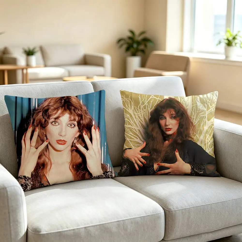 Classic Portrait Kate Bush Pillow Case Square Double-Sided Sofa Cushion Cover Bedroom Bedside Pillow