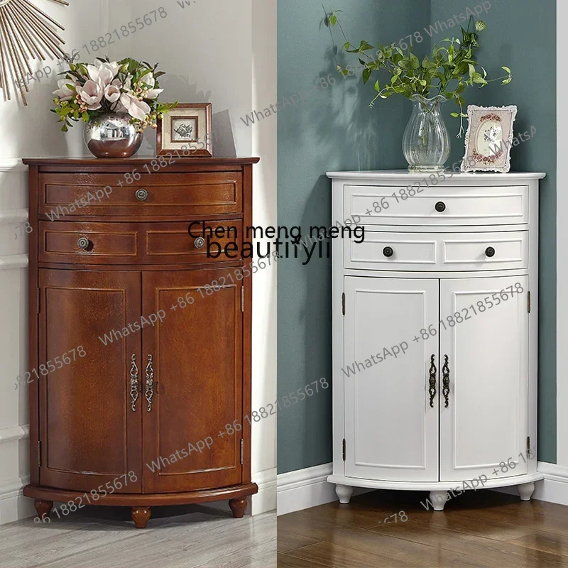 CC182American solid wood corner small corner cabinet living room storage cabinet triangular against the wall R