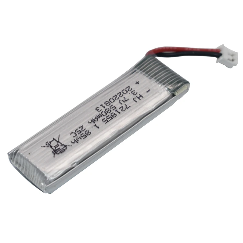 1S 3.7V 580mAh Lipo Battery Charger Set For RC Helicopter Drone Spare Parts 721855 With 2.00mm Plug 3.7V Battery