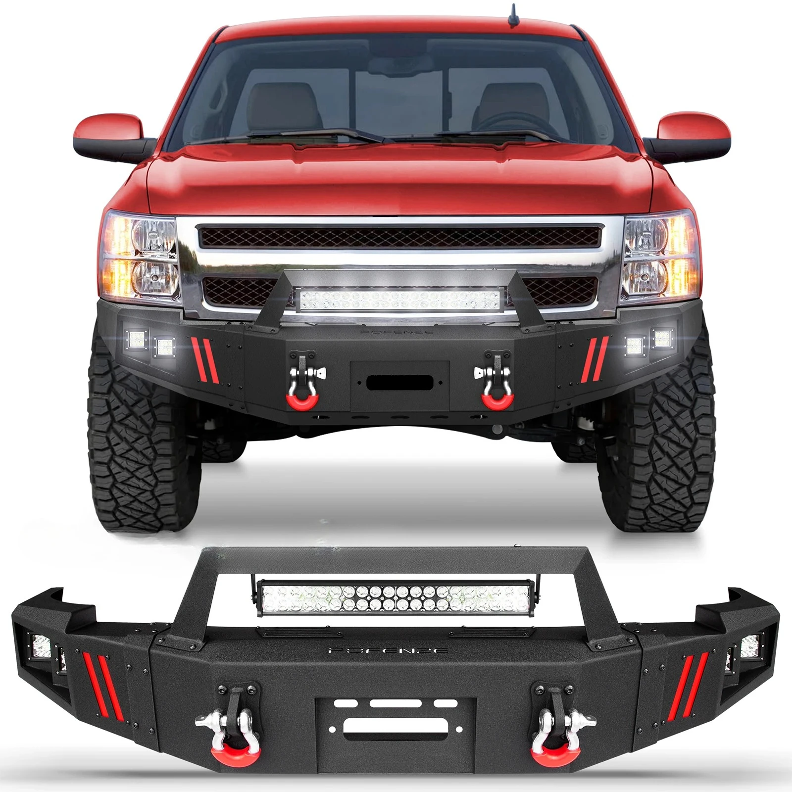 

Factory Price Front Winch Bumper for 2007-2013 Chevy Silverado 1500 Textured Black chevrolet PickupTruck Bumper with Winch Plate