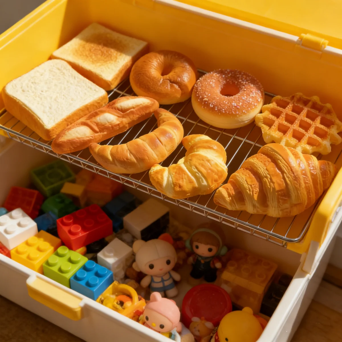 PU Realistische Künstliche Brot- und Kuchenmodelle, Simulierte Croissants, Donuts, Waffeln, Requisiten für Lebensmittelfotografie, Heimküchen- und Fensterdekoration – Detail 5