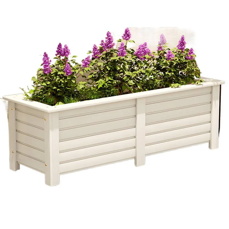 

New resin flower pot, thickened and durable plastic wood resin flower box, outdoor anti-corrosion wood flower box, courtyard