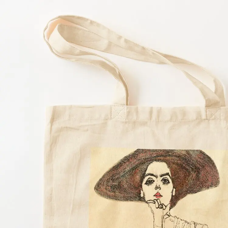 تعزيز ايجون شيلي صورة امرأة رقم 2 1910 حمل حقيبة المرأة حقائب الشاطئ أكياس قابلة لإعادة الاستخدام حقيبة صديقة للبيئة قابلة للطي