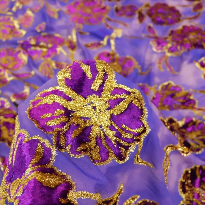 

High-end custom-made dress and cheongsam made of woven velvet brocade jacquard digital printing fabric