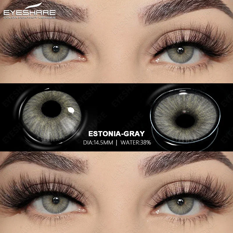 EYESHARE 1Pair Color Contact Lenses for Eyes Blue Eye Contacts Natural Colored Gray Pupils for Eyes Green Lenses Eye Contacts