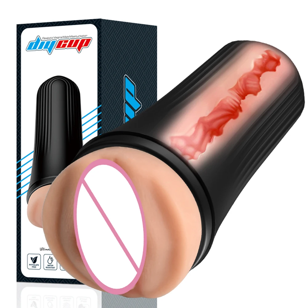 Male Sucking Masturbation Cup Real Vagina Soft Silicone Adult Masturbator Pocket Pussy Artificial Vaginal Sex Toys For Men Goods