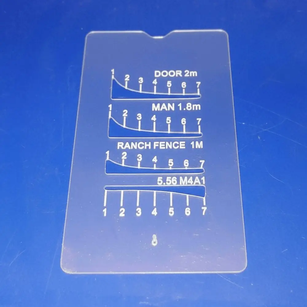 Acrylic Range Finder Card Square Hunting Ruler Coordinate Grid Reader Outdoor Auxiliary Ruler Auxiliary Rangefinder
