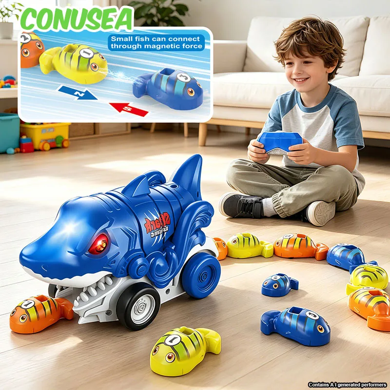 RC Snake Game Remote-controlled Shark Fish Car Toy Radio Control Robot Animals Interactive Educational Children Competitive Toys
