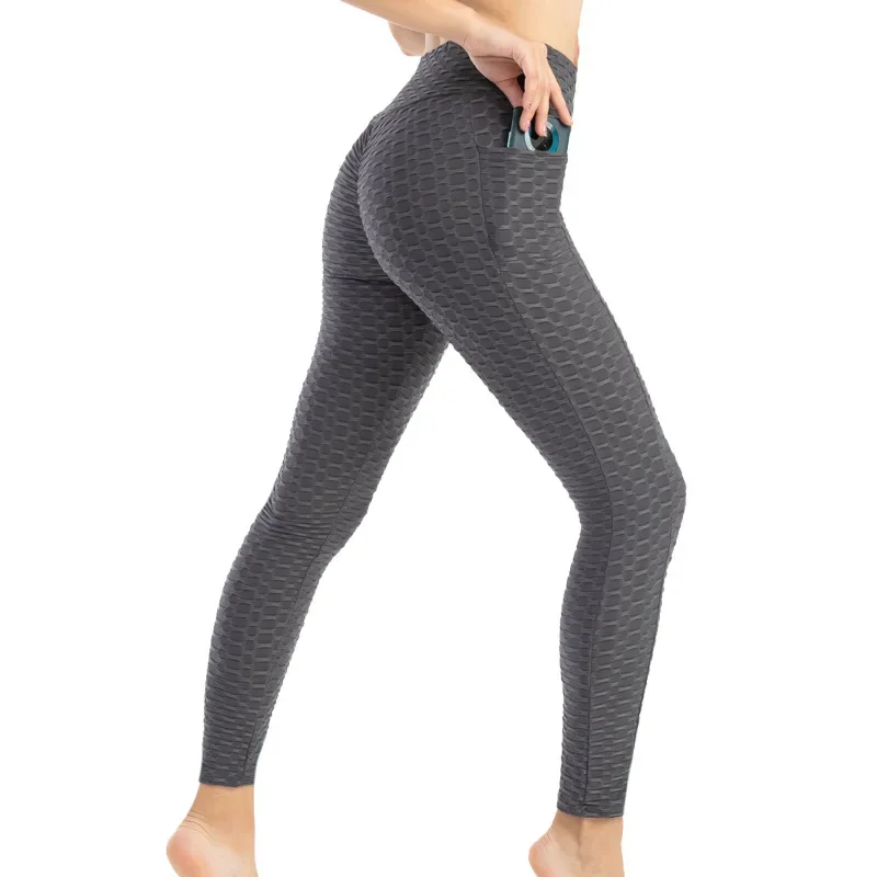 Frauen Mode Tasche Blase Hosen Stretchy Dünne Leggings Gym Laufen Radfahren Fitness Hosen Hohe Taille Hüfte Lift Leggings Weibliche – Detail 12