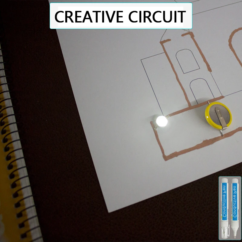 Caneta Colar Prata para Crianças, Reparação De Circuitos, Tinta Condutiva, Educação, Física, Ensino, Design De Circuitos, Adesão Forte