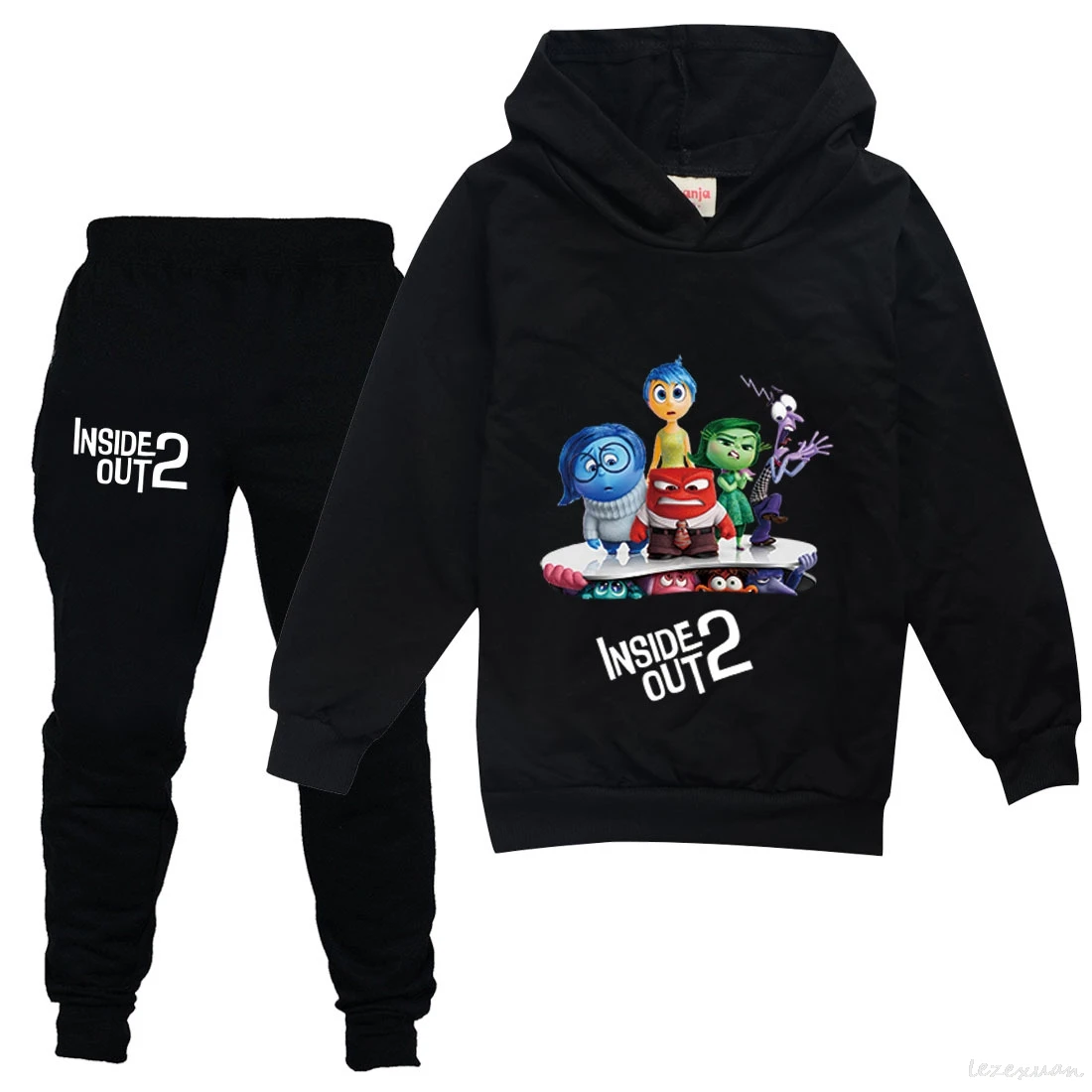 Conjunto de moletom e calças para meninos e meninas, Roupas infantis, Hoodie bonito infantil, Roupas para meninas adolescentes, Inside Out, 2pcs, melhor presente