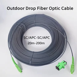 Outdoor Drop Fiber Optic Cable 20M-100M FTTH SC/APC-SC/APC Single Mode Fiber Optic Patch Cord Optical Internet Cables