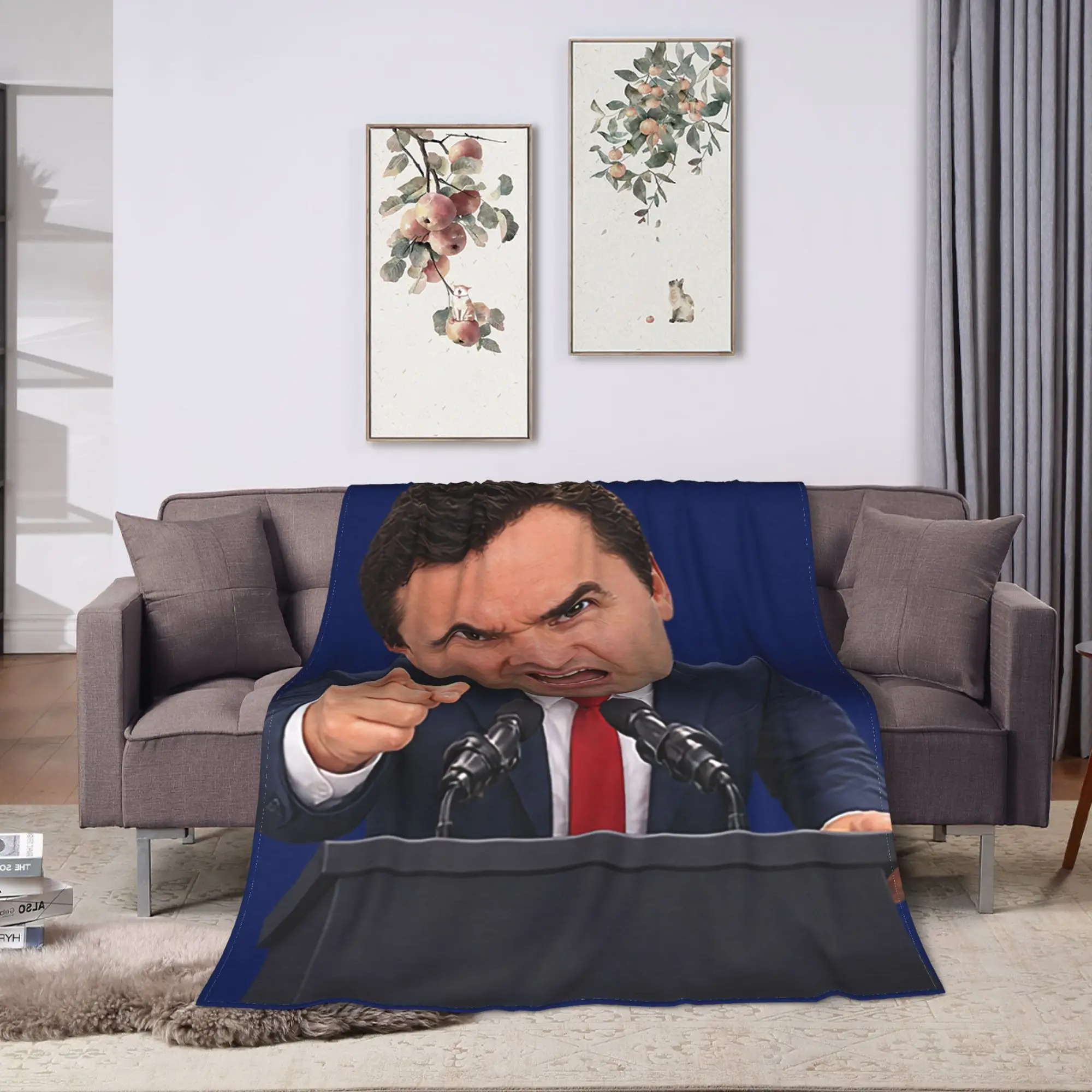Charlie Kirk Meme Comfortable Blanket  Pattern Travel Throw Blanket Couch Bed Flannel Bedspread Sofa Bed Cover