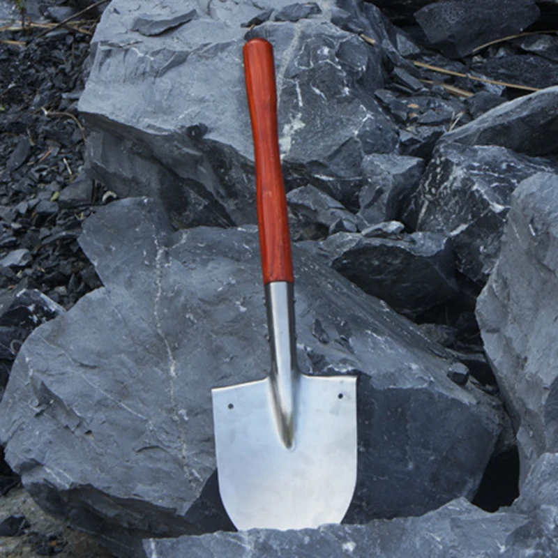 Gardening Shovel Outdoors Garden Hand Shovel Multifunctional Stainless Steel Spade Travel Camping Shovels with Solid Wood Handle