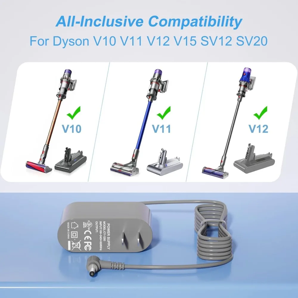 For Dyson V10 V11 V12 V15 Vacuum Cleaner Charger Power Cord