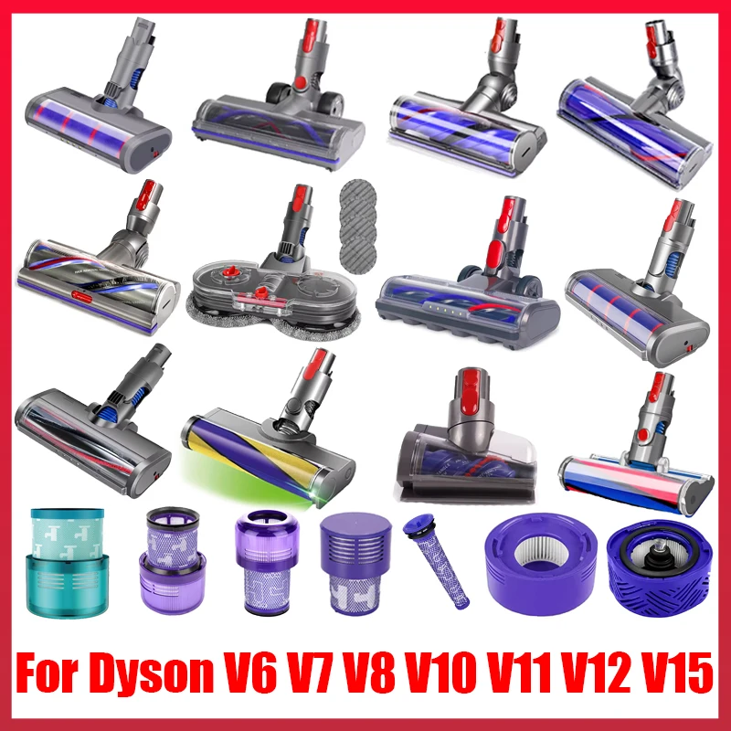 For Dyson V6 V7 V8 V10 V11 V12 V15 DC Series Vacuum Cleaner Brush And Filter Replacement Part , For Carper Hard Floor Brush