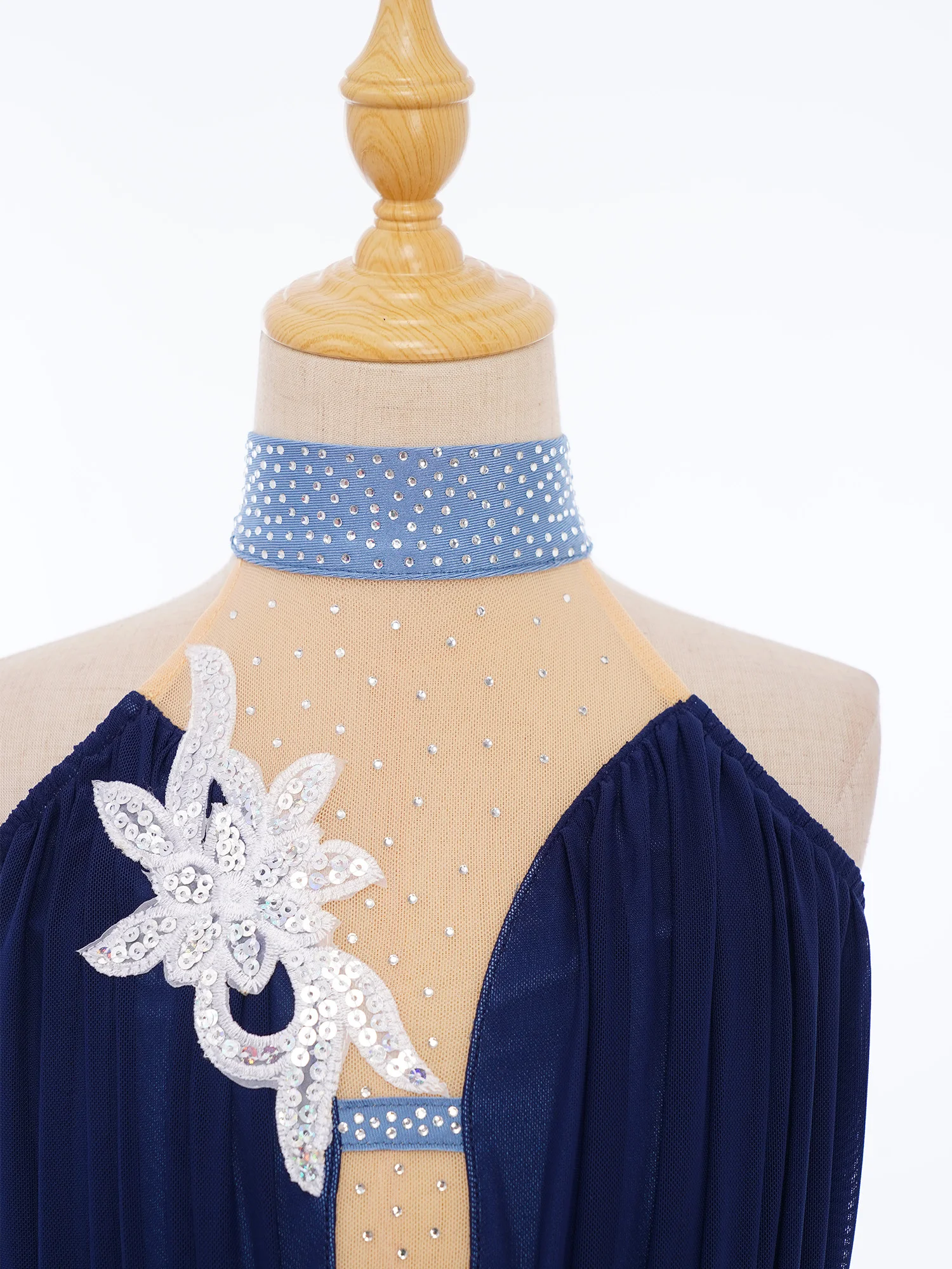 Justaucorps de danse de Ballet pour filles, sans manches, avec des appliques brillantes et des strass, pour la danse artistique, la gymnastique et l'acrobatie