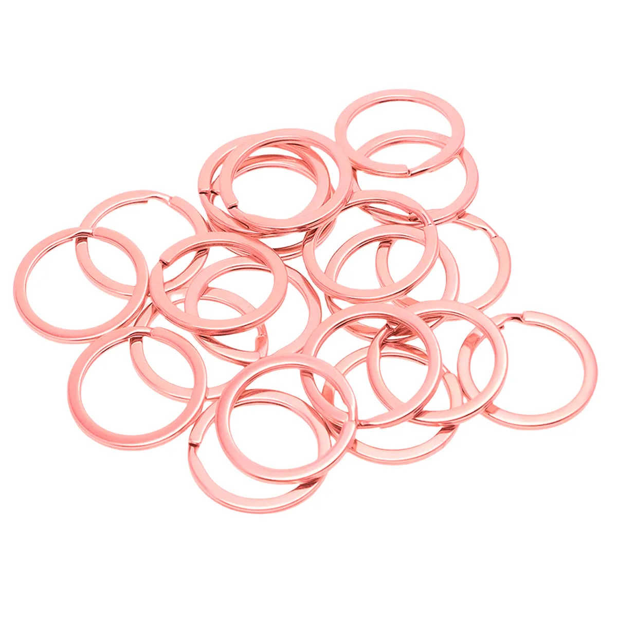 30/50 stuks metalen ronde open split-sleutelringen, geschikt voor hondenhangers, kantoorkoordjes, sleutelhangeraccessoires, doe-het-zelf handgemaakte ambachten, geschenken