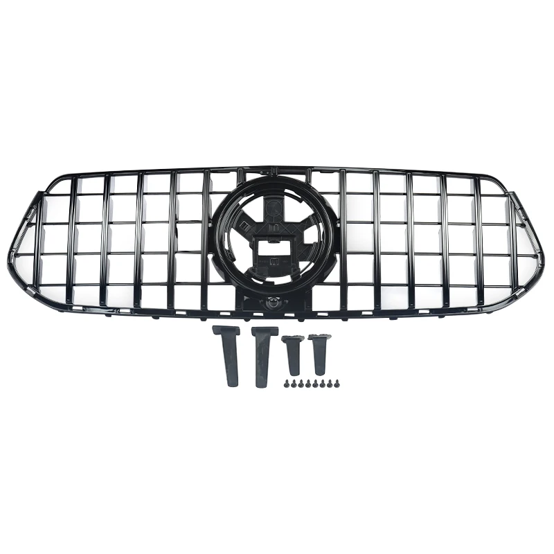 Magickit GT Style Grille Gloss Black لـ 2020-2022 Mercedes Benz W167 GLE350 GLE450 مجموعة الشبكة الأمامية كوبيهية