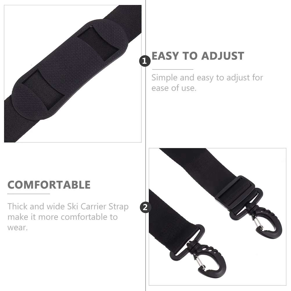 

Adjustable Strap For Snowboard Poles Ergonomic Shoulder Comfortable Hands-Free Transport Free Up Hands Reduce Wrist
