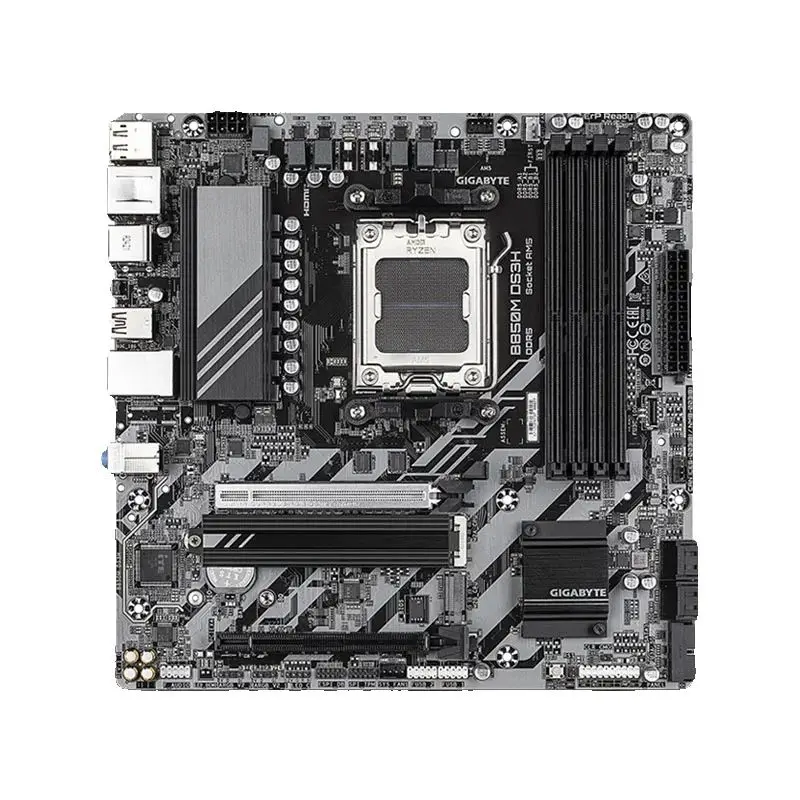 GIGABYTE B850M DS3H 8 + 2 + 2 مصدر طاقة Micro-ATX AMD B850 DDR5 192GB 8200 (OC) MHz M.2 مقبس AM5 لوحة أم جديدة