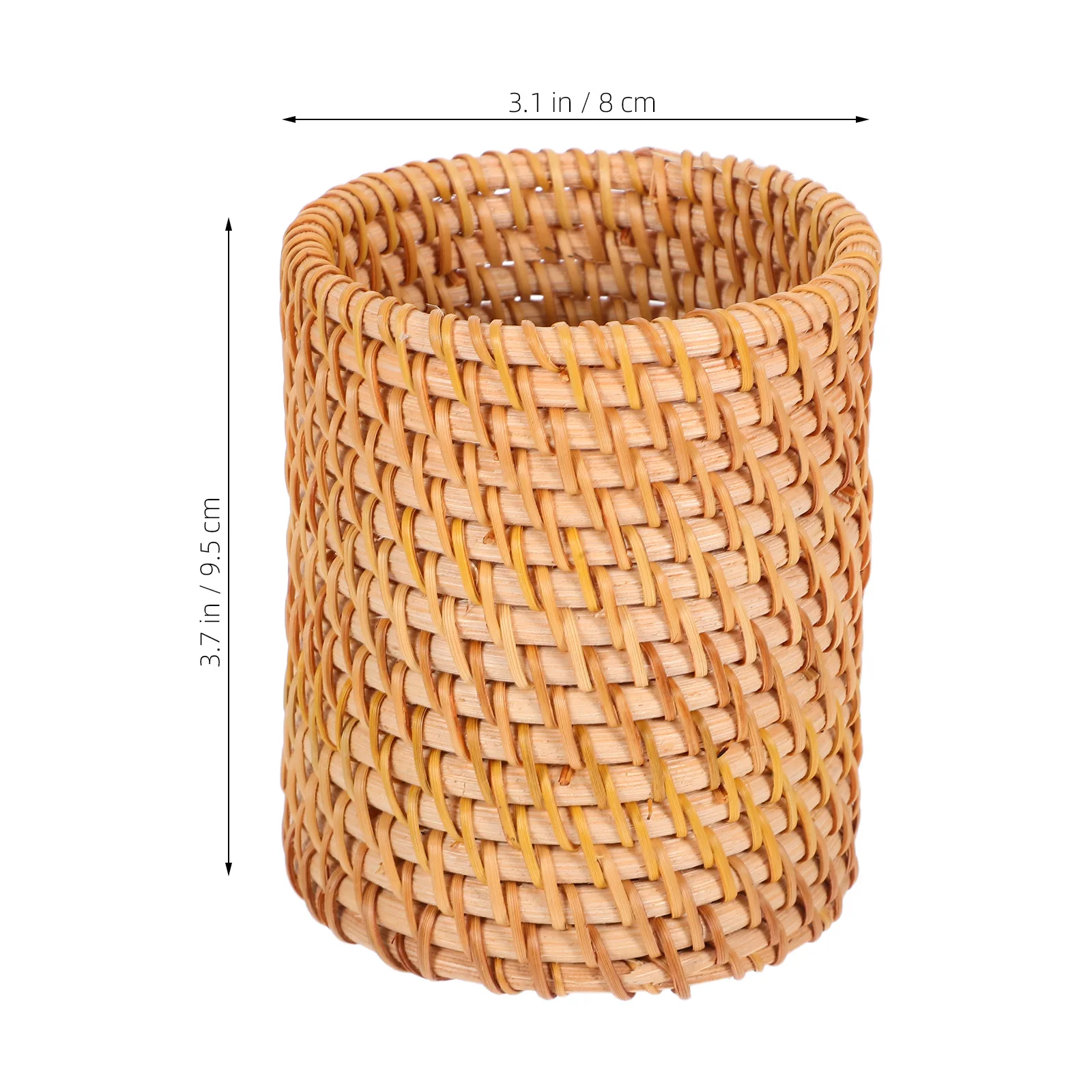 خمر الروطان حامل قلم المنسوجة يدويا منظم سطح المكتب المستقر لمكتب القرطاسية تخزين حامل قلم سلة مكتب مكتب دائري #2