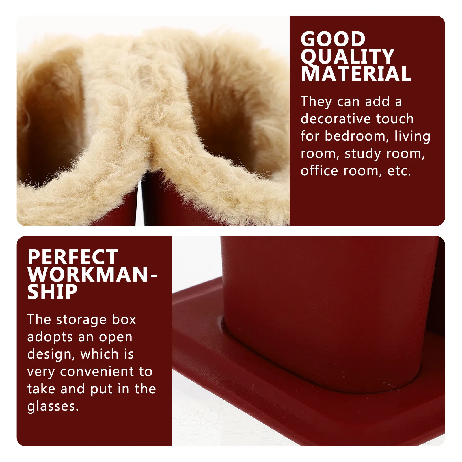 

Eyeglasses Holder Case Storage Stand Lined Scratch Resistant Fashion Decorative For Bedroom Office Living Room Glasses